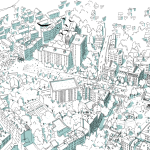 Croquis du quartier de la Croix-Rousse © Emilie Ettori