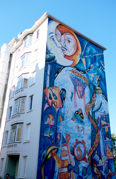 La Cité idéale du Mexique par Marisa Lara et Arturo Guerrero. Mur peint n°21 Musée Urbain Tony Garnier © R. Schleipman / RAT