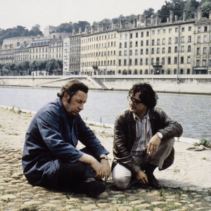 Noiret et Tavernier sur le tournage de l'Horloger - DR